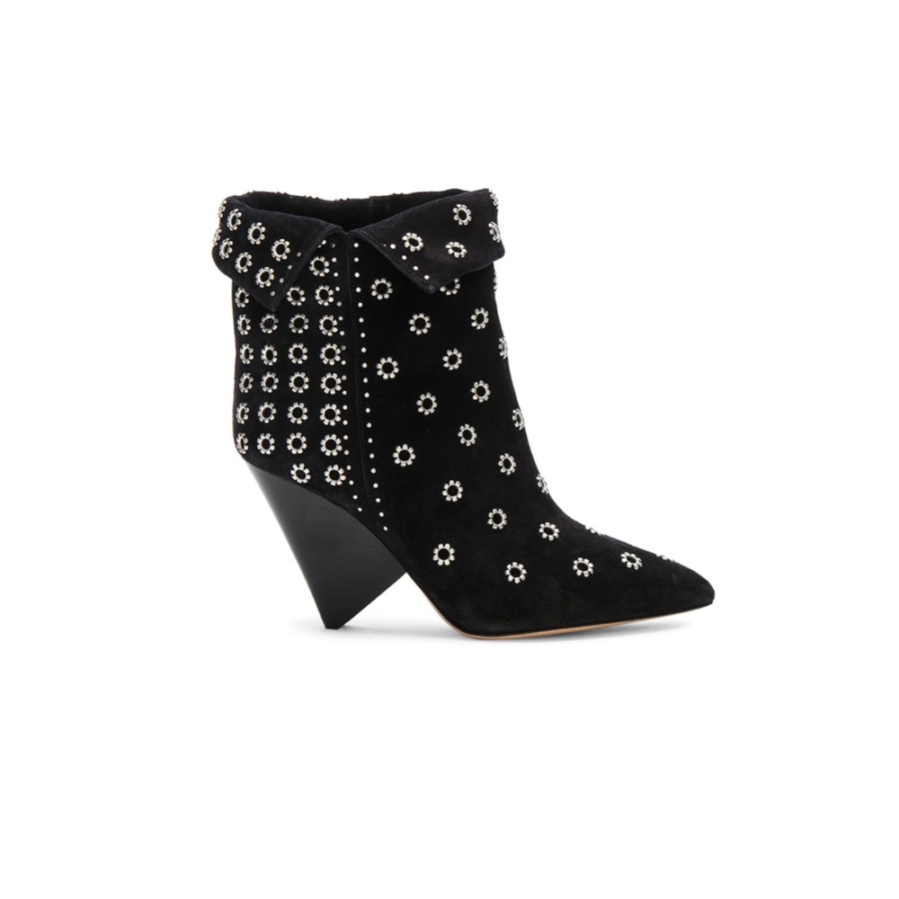 Isabel Marant Lakky Studded black suede booties 38 - Picture 2 of 11